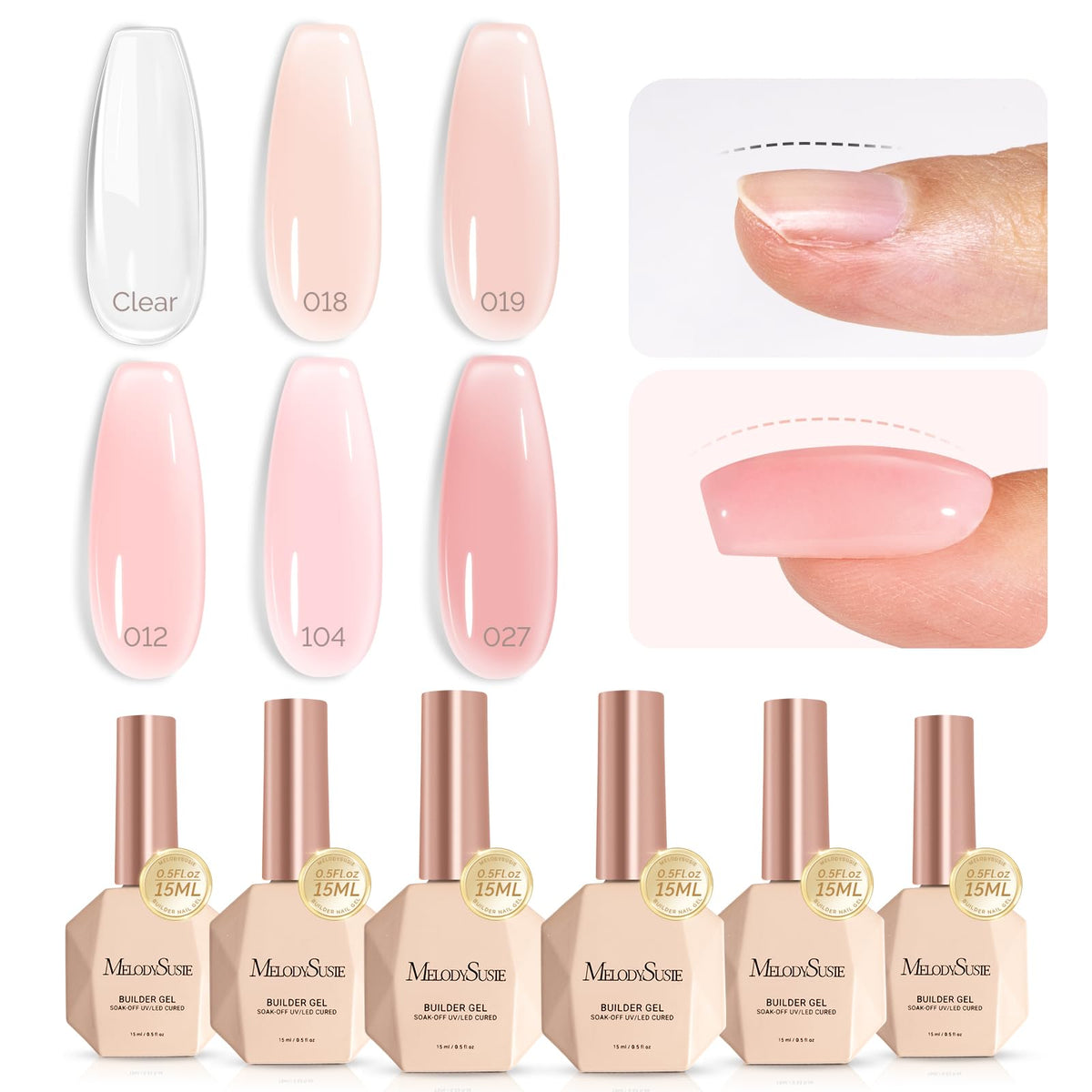 MelodySusie front packaging showing full builder gel set and labels for easy selection