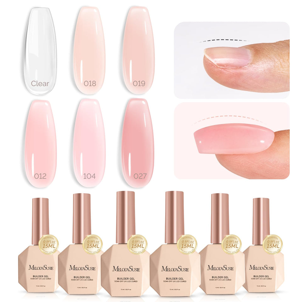 MelodySusie front packaging showing full builder gel set and labels for easy selection