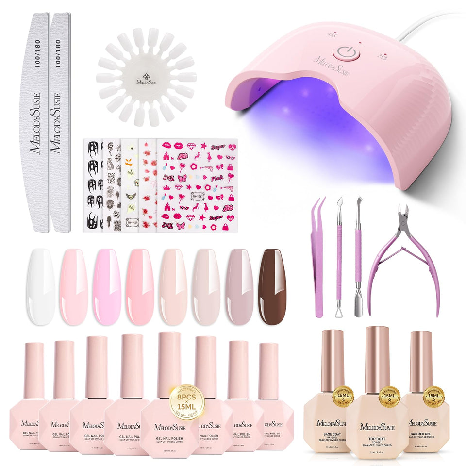 MelodySusie front packaging showing full kit that provides complete at‑home manicure