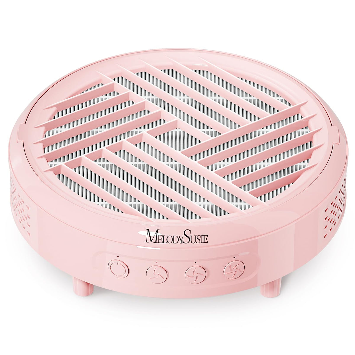 MelodySusie front view of compact pink dust collector showing sleek design and space-saving benefit