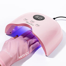 MelodySusie front view showing compact pink lamp and tidy workspace benefit