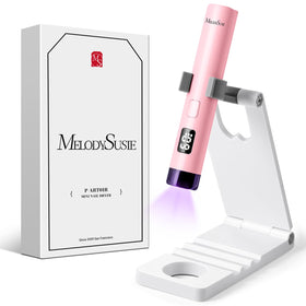 MelodySusie lamp front view with stand showing compact curing area and stability