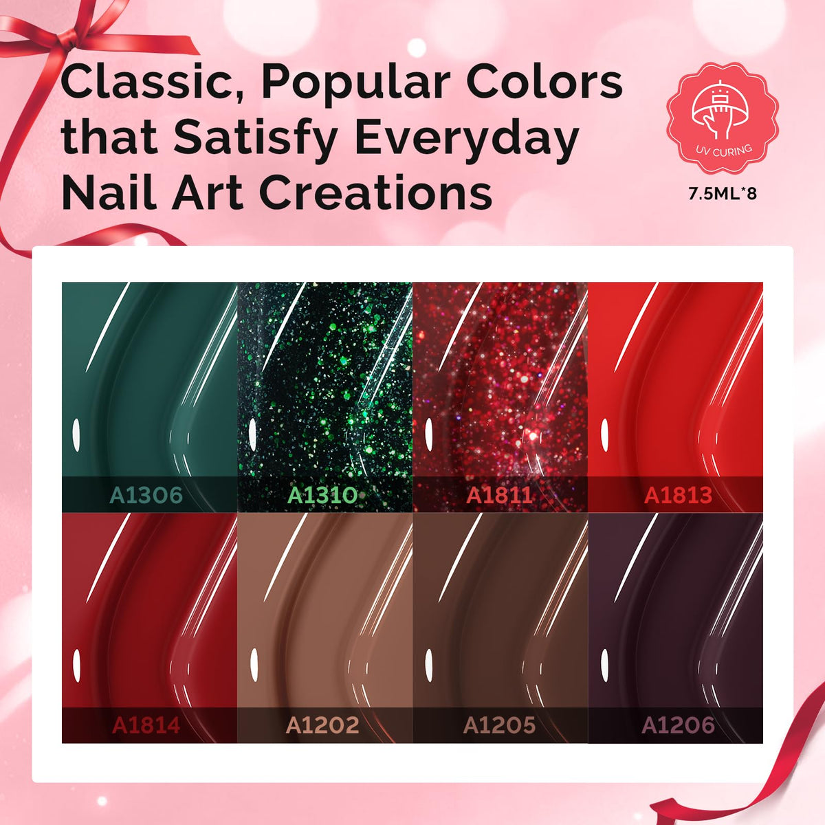 MelodySusie gel polish bottles lined up highlighting vivid colors and smooth finish