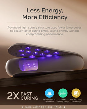 MelodySusie hand inside lamp during cure showing cordless convenience and hands-free use