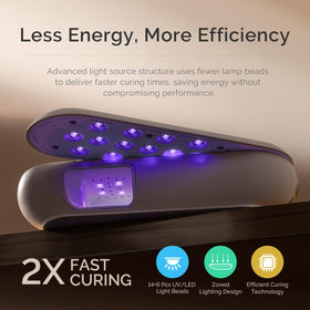 MelodySusie hand inside lamp curing nails for fast, consistent results