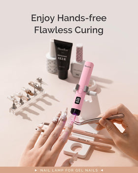 MelodySusie lamp curing rhinestone glue illustrating quick 10–20s cure