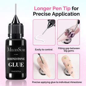 MelodySusie lamp curing rhinestones on fingernails for fast secure adhesion