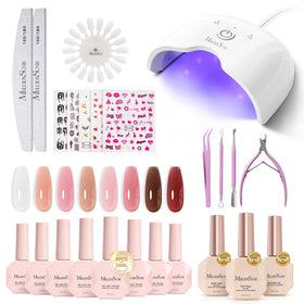MelodySusie kit box front showing complete gel manicure set and gift-ready presentation