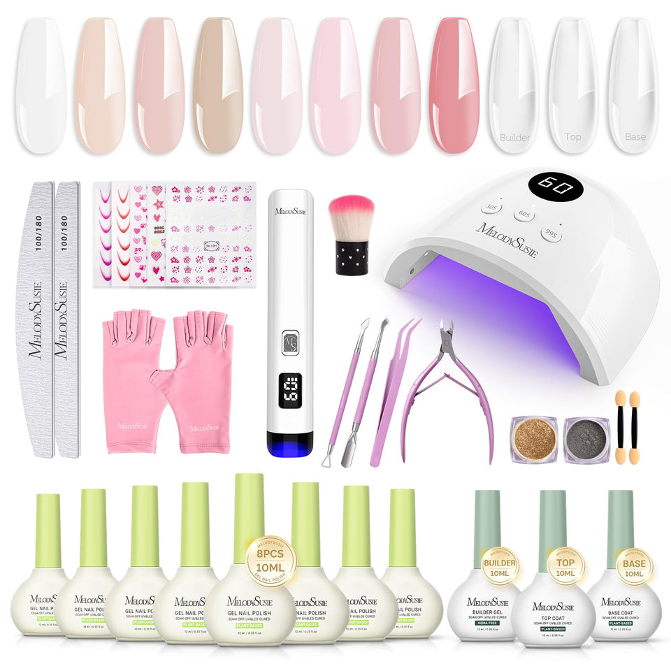 MelodySusie kit box front view showing complete gift-ready manicure set and convenience