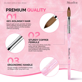 MelodySusie Kolinsky bristles close-up showing smooth hair for even product pickup