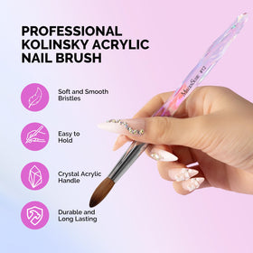 MelodySusie brush close tip showcasing Kolinsky point for precise sculpting