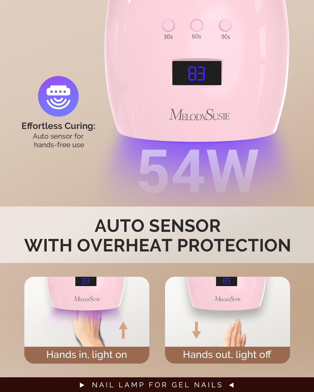 MelodySusie lamp on a home manicure station illustrating portable professional use