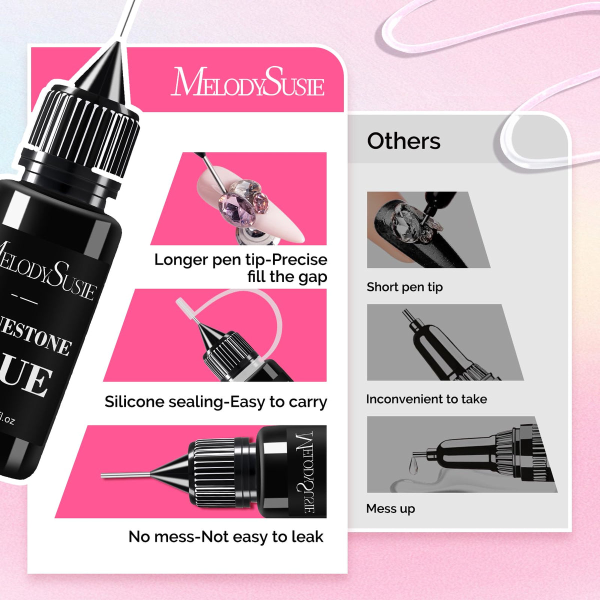 MelodySusie kit packed in a travel pouch showing portable nail art setup