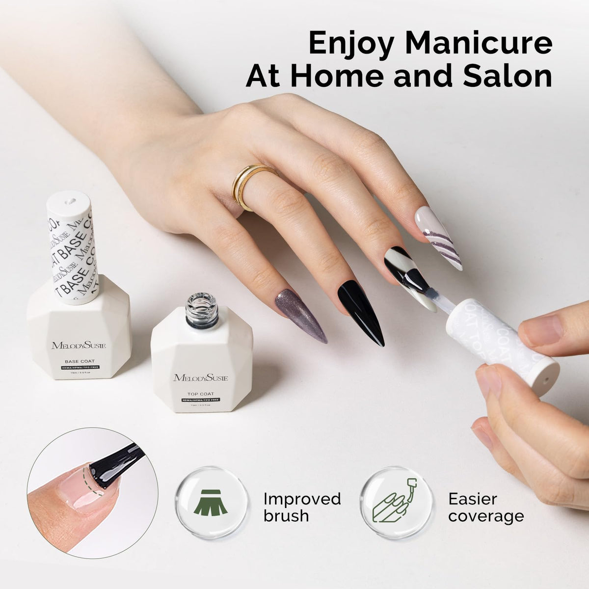 MelodySusie manicure in salon setting demonstrating professional results and long-lasting wear