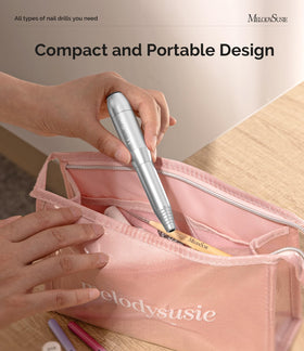 MelodySusie six metal bits and six sanding bands displayed for versatile nail tasks