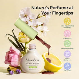 MelodySusie polished nails on model hands showcasing glossy finish and long wear
