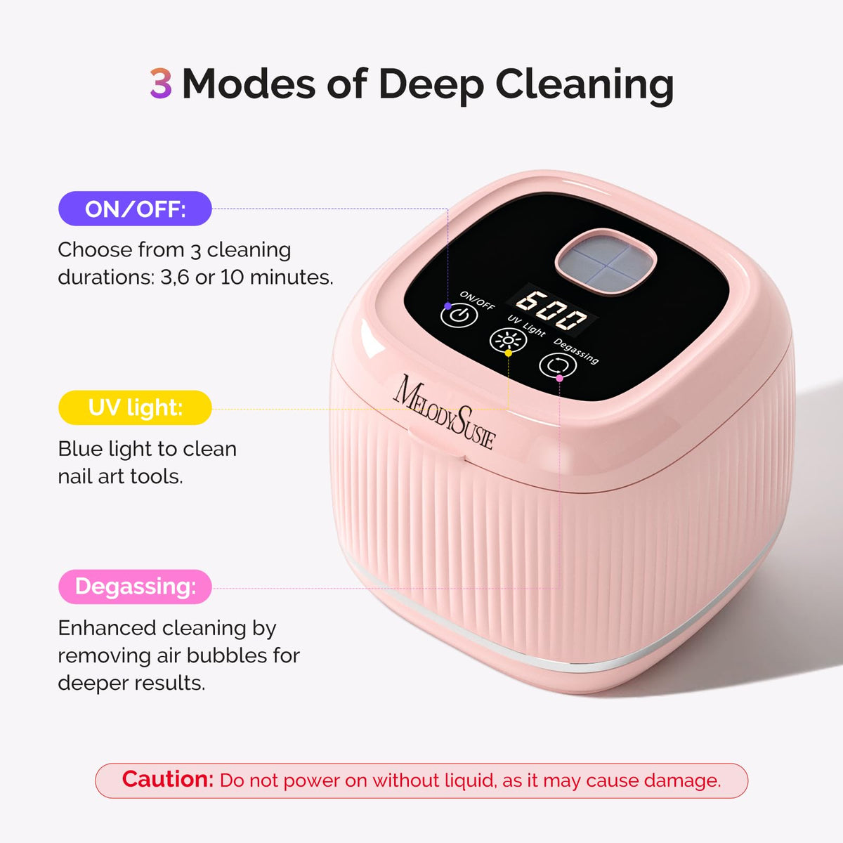 MelodySusie with nail art brushes inside showing gentle bristle cleaning