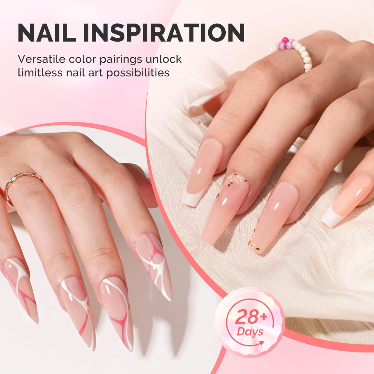 MelodySusie before and after nail extension showing strengthened nails