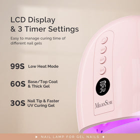 MelodySusie lamp beside hand showing scale and portable cordless benefit