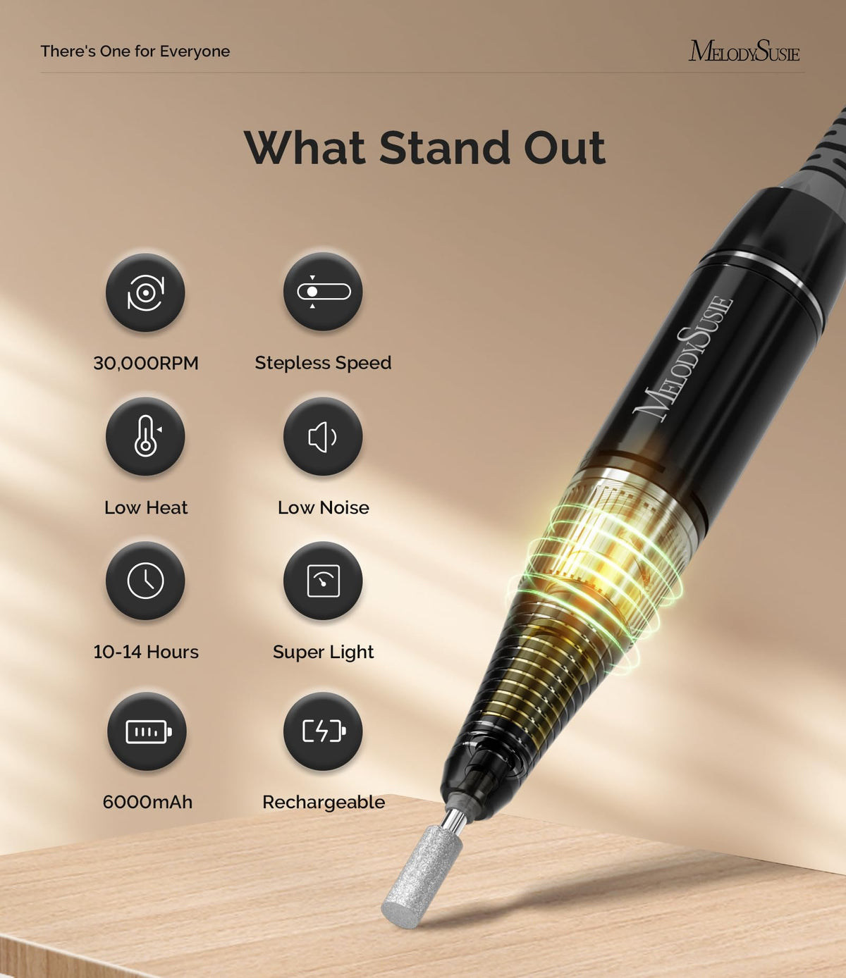 MelodySusie pen handpiece close-up for comfortable precise grip benefit