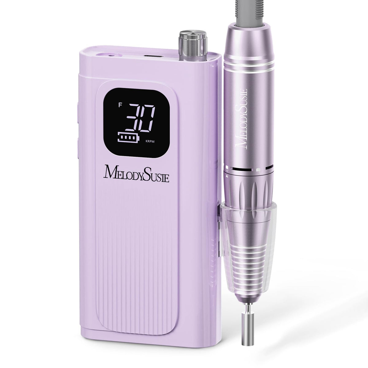 MelodySusie SC300F front view showing compact purple body and controls for portable use