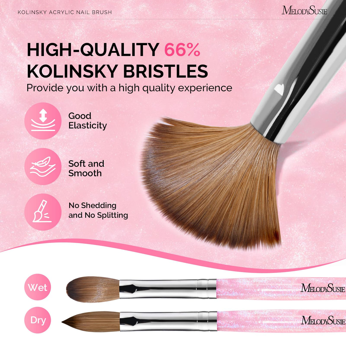 MelodySusie Size 8 brush next to ruler showing scale for accurate sizing