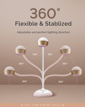 MelodySusie lamp beside hand for size comparison and portability benefit