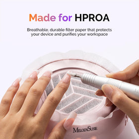 MelodySusie filter beside hand illustrating correct HProA fit