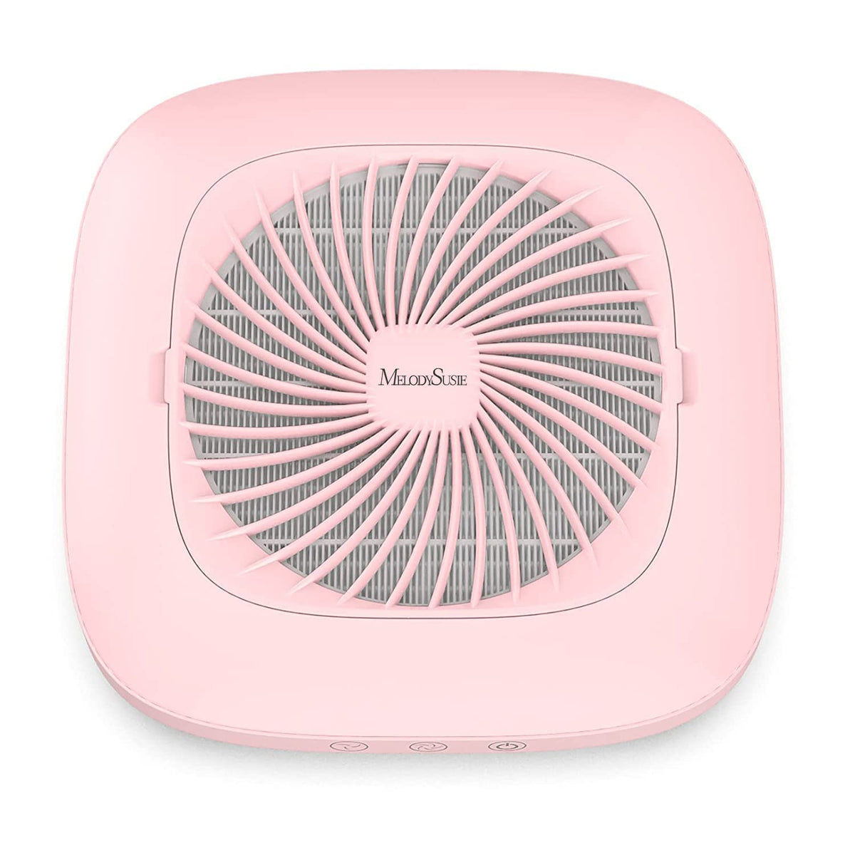 MelodySusie front view showing pink dust collector and compact footprint, improves workspace cleanliness