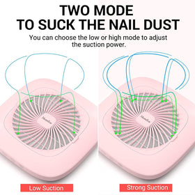 MelodySusie unit in salon use capturing dust during a manicure for safer air quality