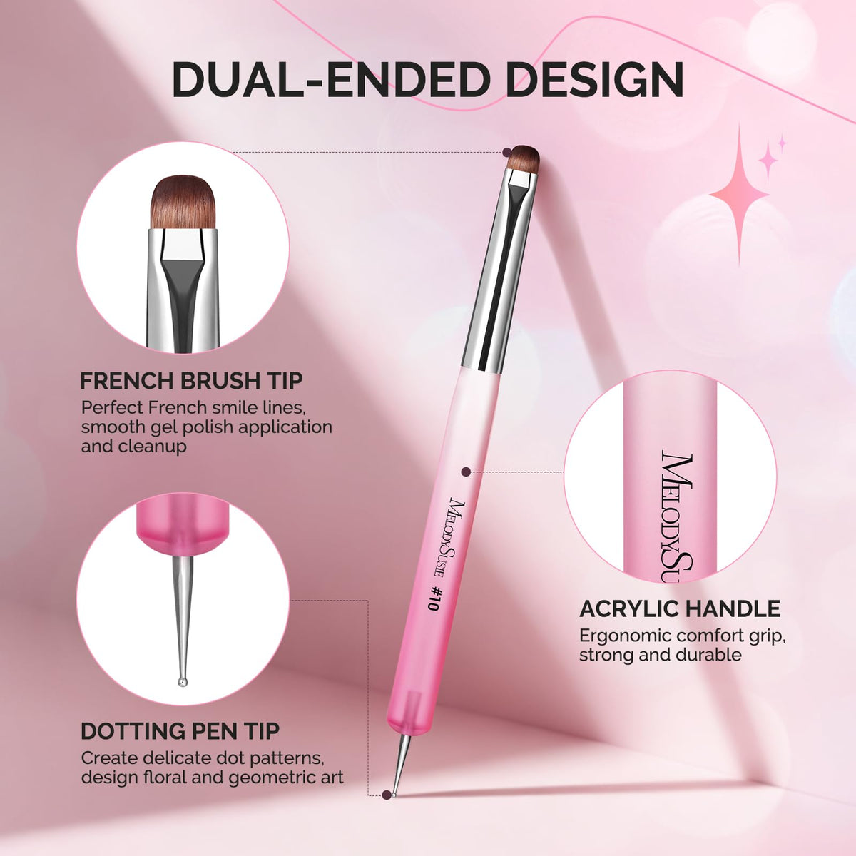 MelodySusie stainless-steel dotting ends displayed for consistent dot sizes
