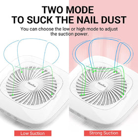 MelodySusie touch control panel showing low and high suction modes for quiet operation