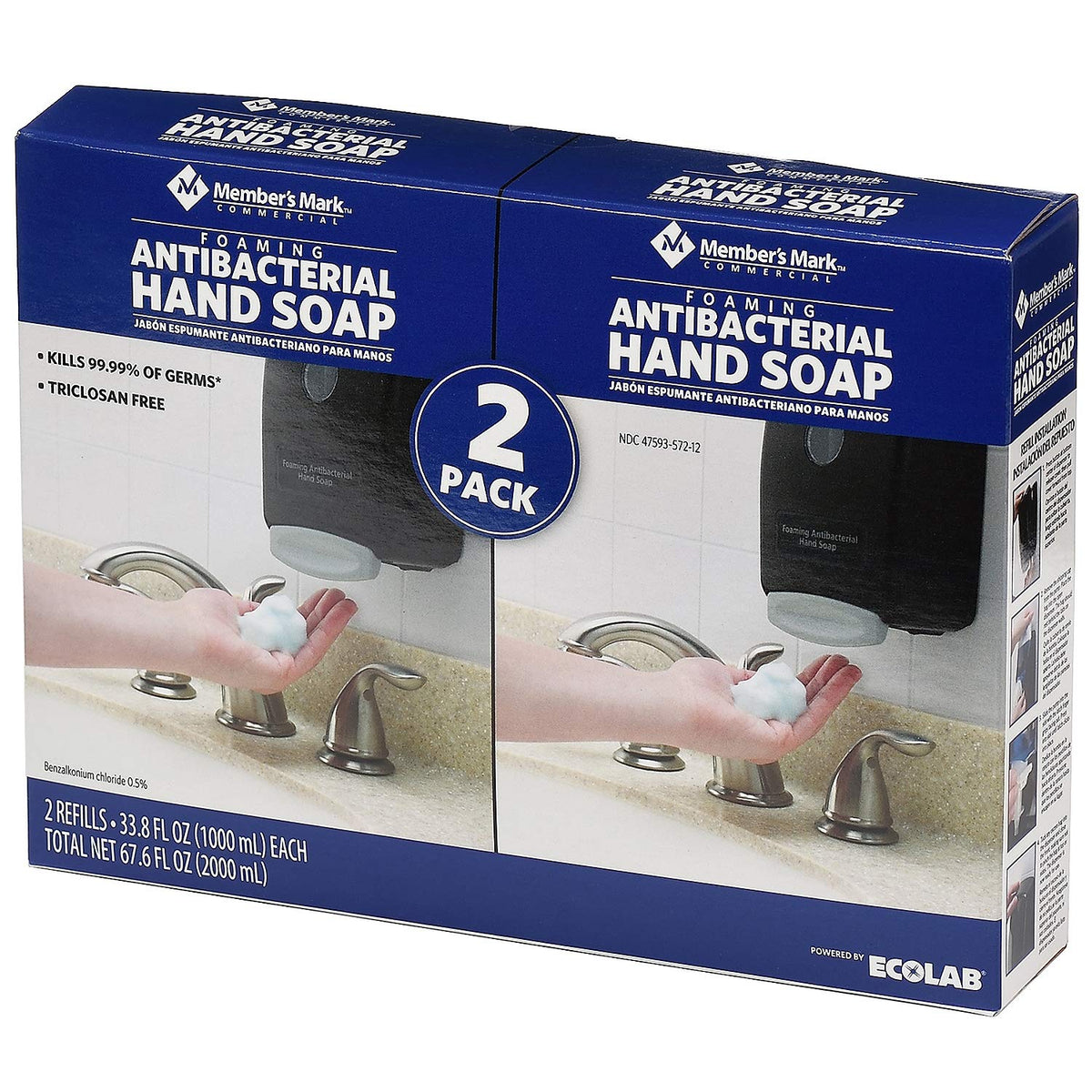 MEMBER´S MARK front packaging showing 2-pack refills and commercial label for easy stocking