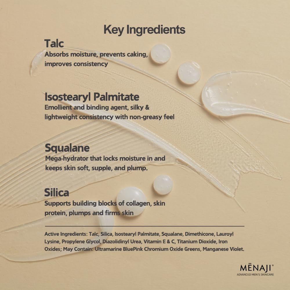 MËNAJI compact open revealing pressed powder and included flat pad for easy touch-ups