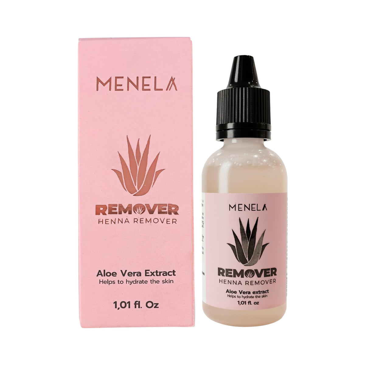 MENELA front packaging showcasing the eyebrow henna remover for precise cleanup