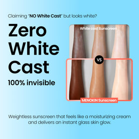 MENOKIN sunscreen spread on hand demonstrating lightweight feel
