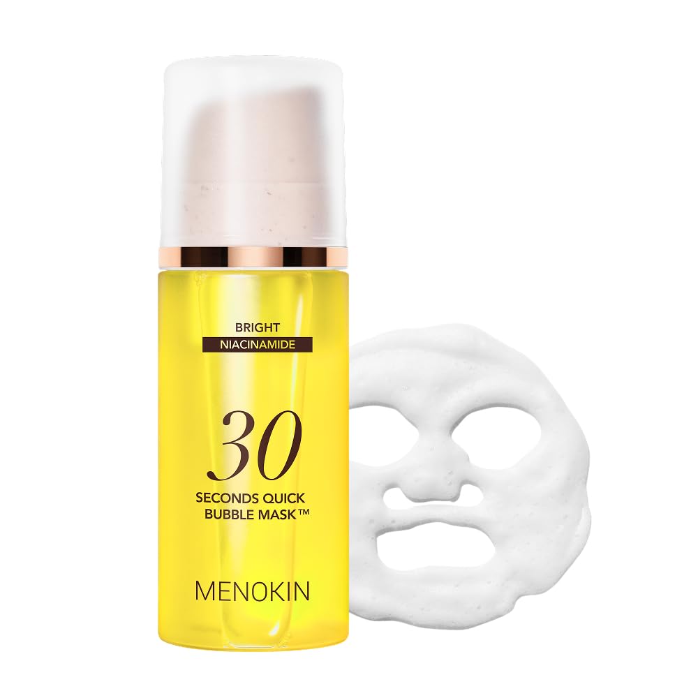 MENOKIN front packaging showing bright mask and compact bottle benefit quick glow