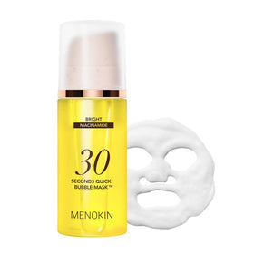 MENOKIN front packaging showing bright mask and compact bottle benefit quick glow