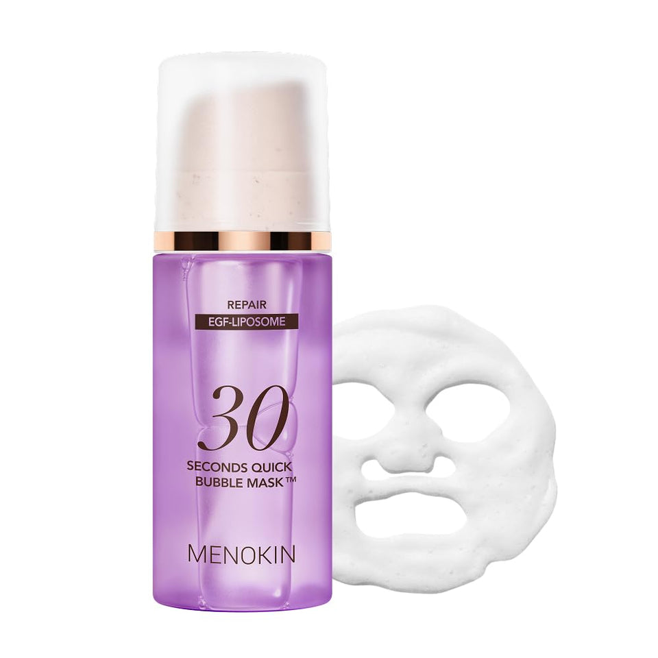 MENOKIN front packaging showing bubble mask and quick-use benefit