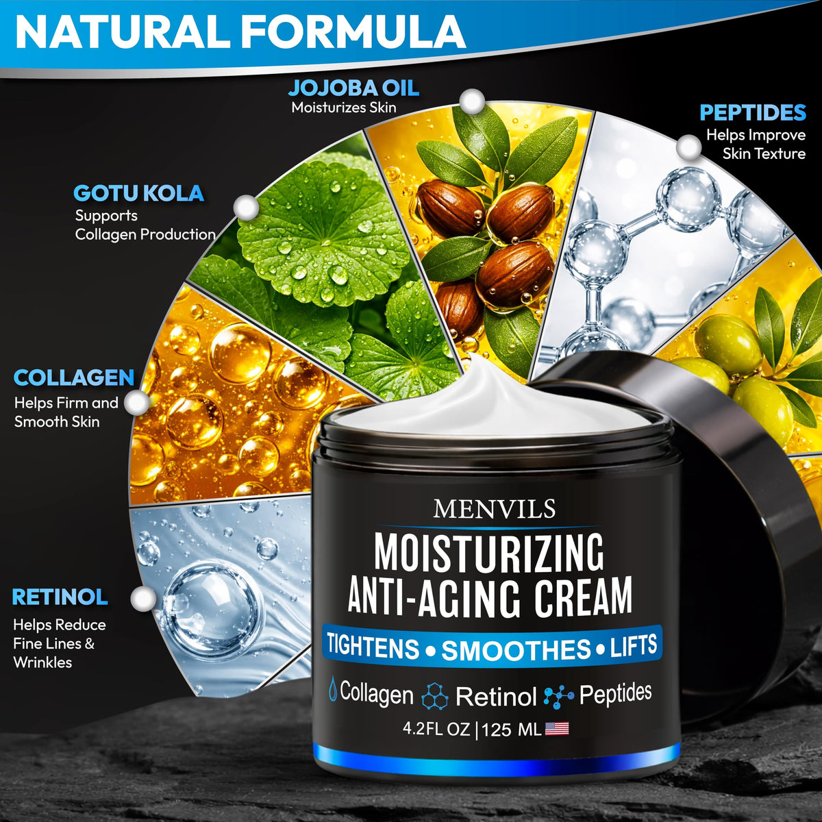 Menvils applying cream on hand to show easy absorption and hydration benefit