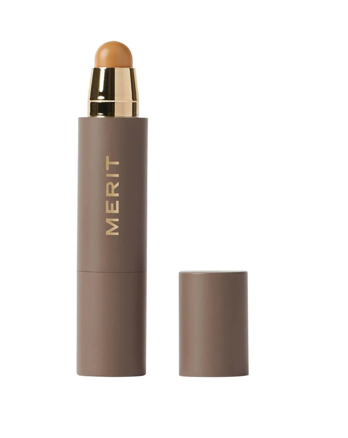 MERIT stick front view showing slim travel-friendly packaging and easy use
