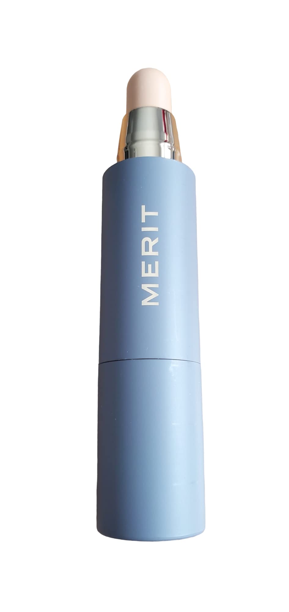 Merit stick front packaging showing shade Ecru and product portability benefit