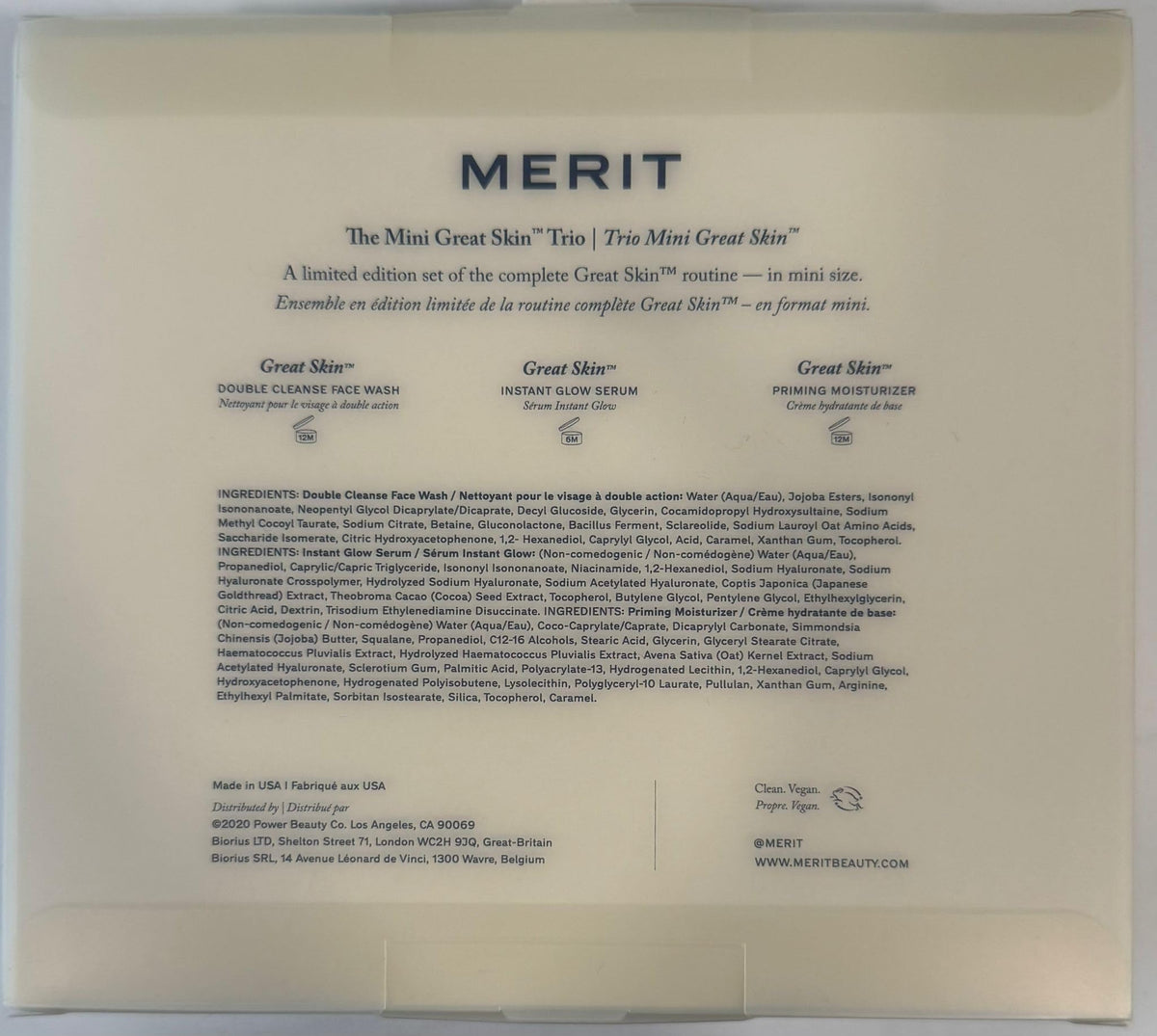 MERIT trio arranged in travel bag showing portability and routine continuity on trips