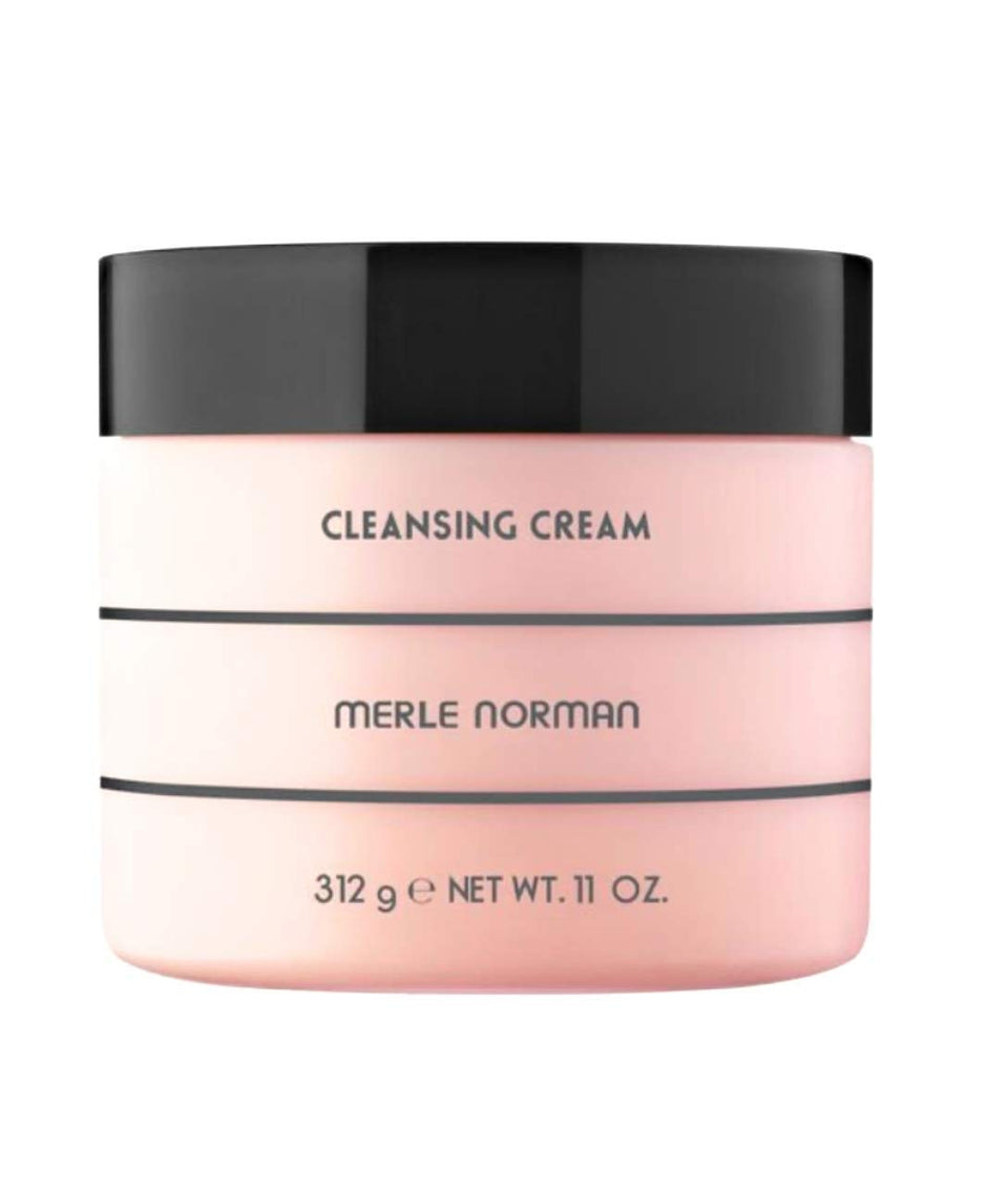 Merle Norman cleansing cream front jar showing product label and nourishing texture