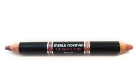 Merle Norman Lip Pencil Plus Mocha front view showing dual ends and shade benefits