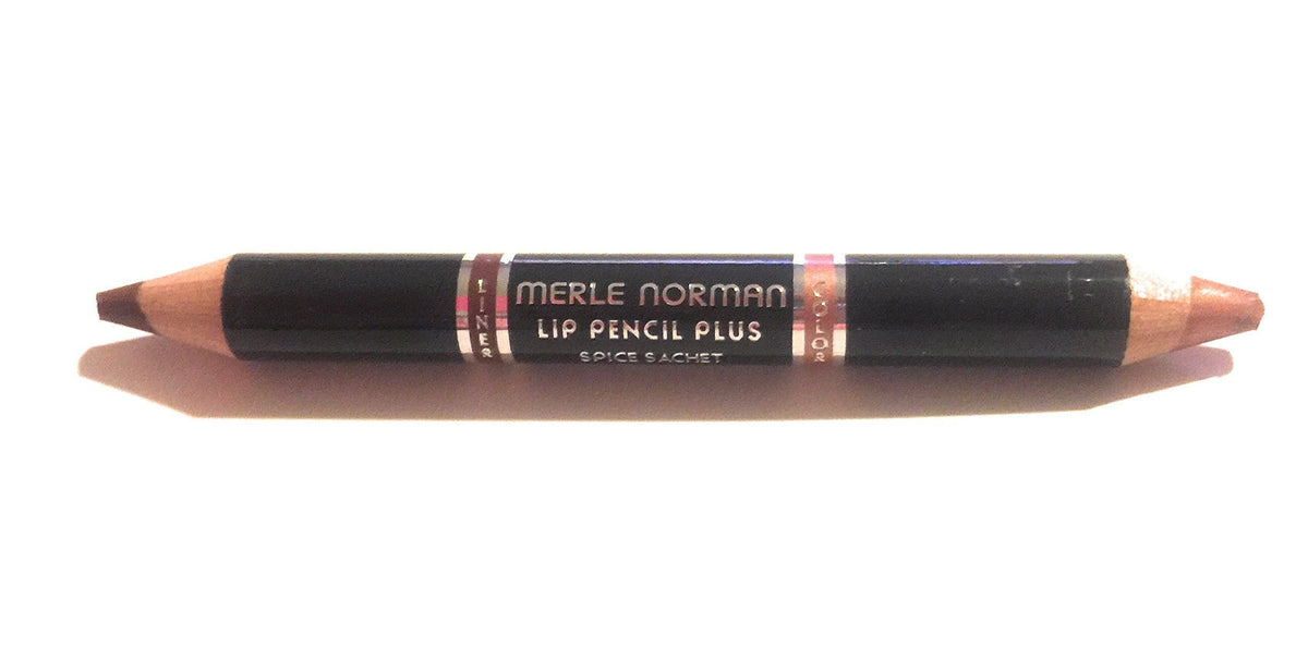 Merle Norman Spiced Sachet front packaging showing dual-function pencil and shade