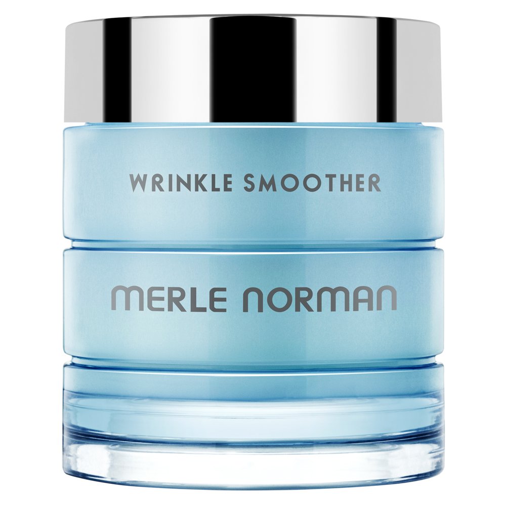 Merle Norman front packaging showing compact jar and visible smoothing benefit