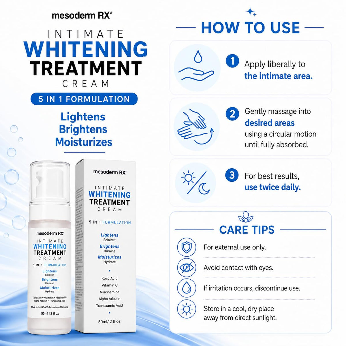 Mesoderm RX next to a hand for accurate size and travel-friendly scale