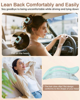 Mesovor side profile showing clip lying flat for comfortable headrest use