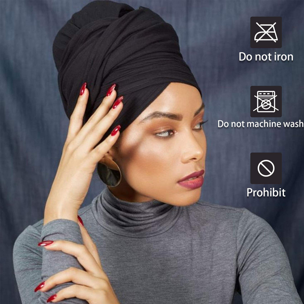 Messen folded single scarf showing length and neat edges for easy tying